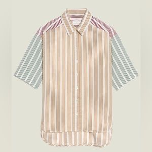Sandro Paris Striped Short Sleeve Button Down